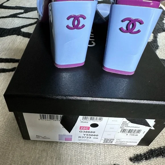 Chanel patent purple polly pocket mule 36.5 - Picture 2 of 5